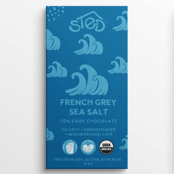French Grey Sea Salt Mini Chocolate Bar - Merry PigletsSted Foods