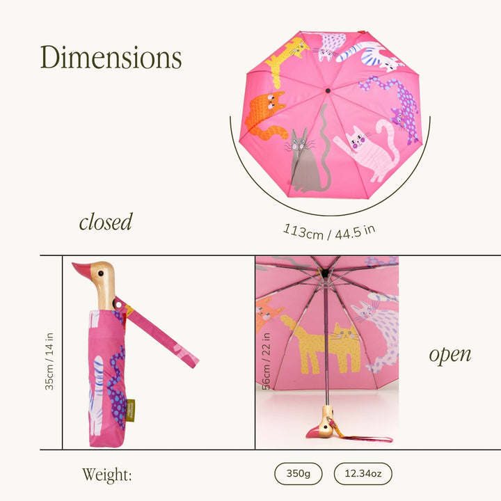 Fuchsia Arty Cats Duckhead Umbrella - Merry PigletsOriginal Duckhead USA