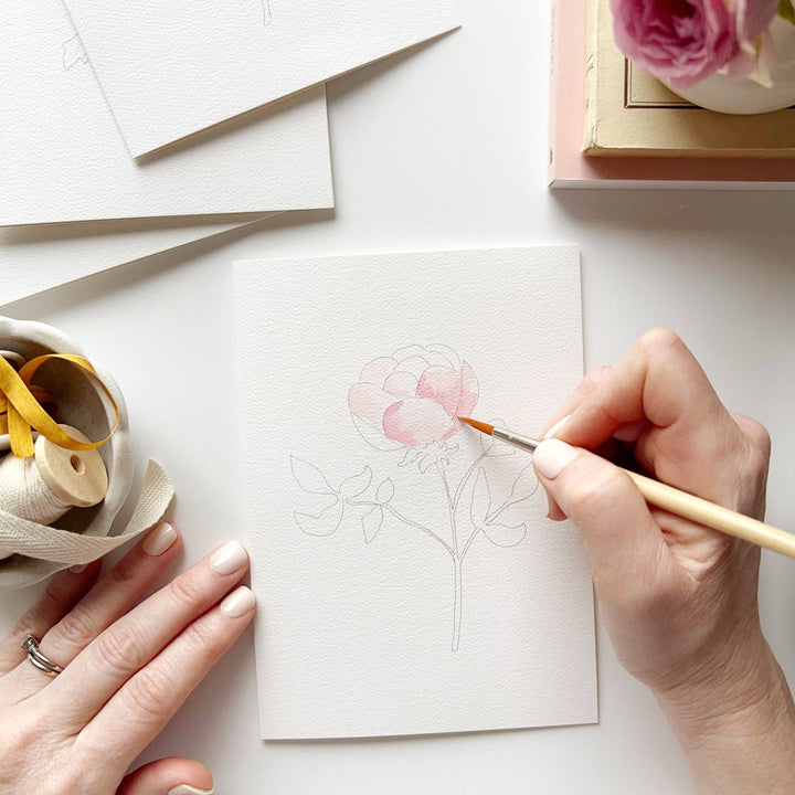 Garden Flowers Paintable Notecards - Merry Pigletsemily lex studio