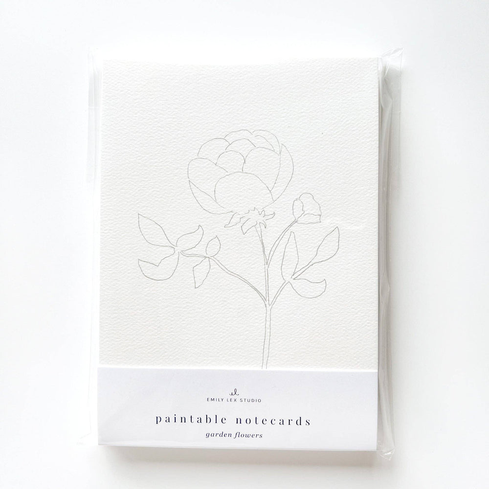 Garden Flowers Paintable Notecards - Merry Pigletsemily lex studio