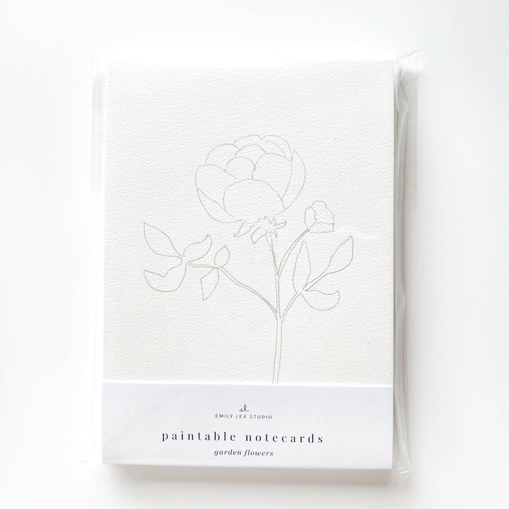 Garden Flowers Paintable Notecards - Merry Pigletsemily lex studio