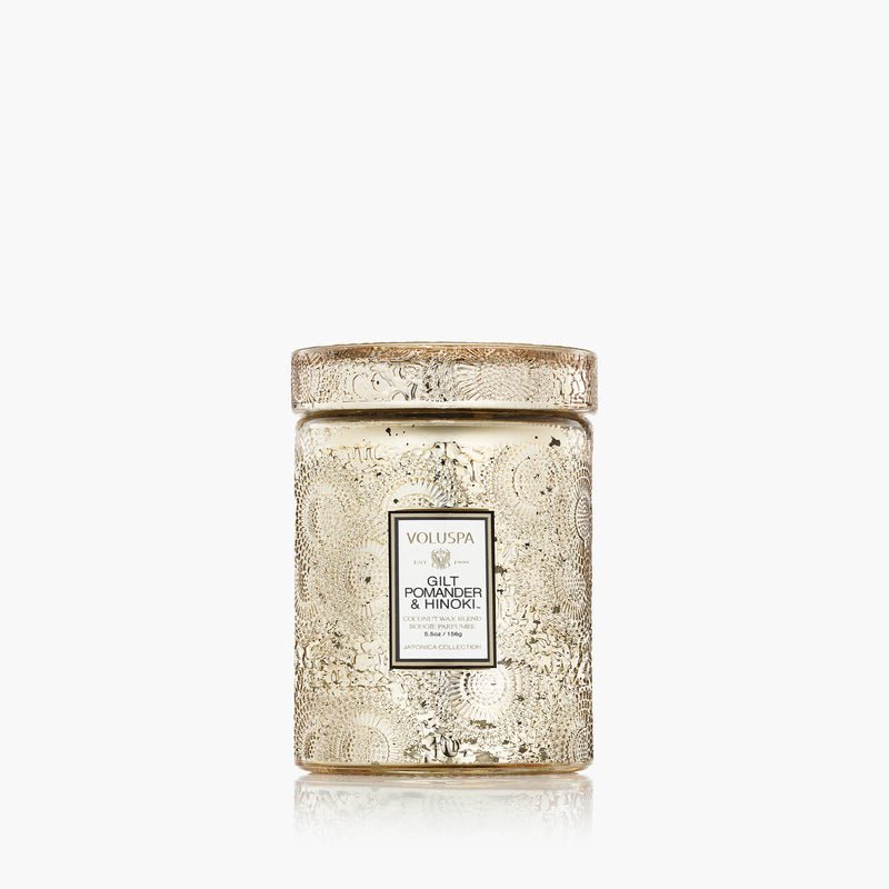 Gilt Pomander Hinoki Small Jar Candlen - Merry PigletsVoluspa