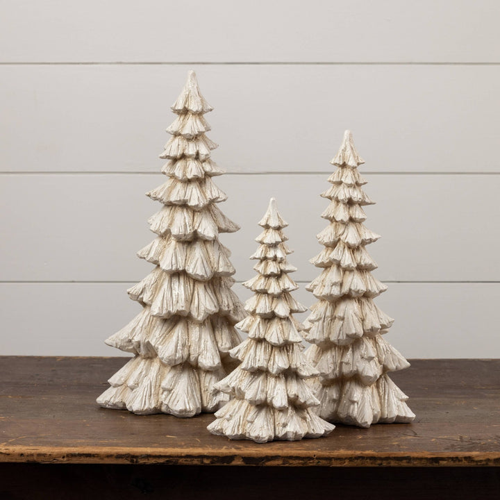 Gilttered Cream Tree - 12" - Merry PigletsRagon House