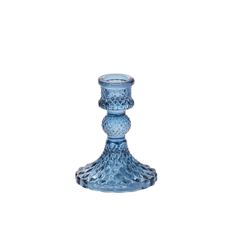 Glass Candlestick Short - Merry PigletsAccent Decor