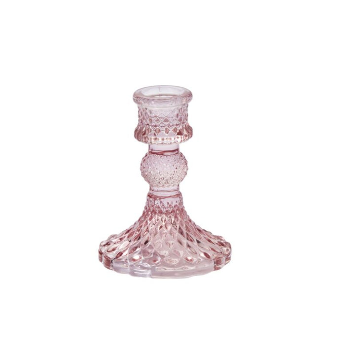 Glass Candlestick Short - Merry PigletsAccent Decor