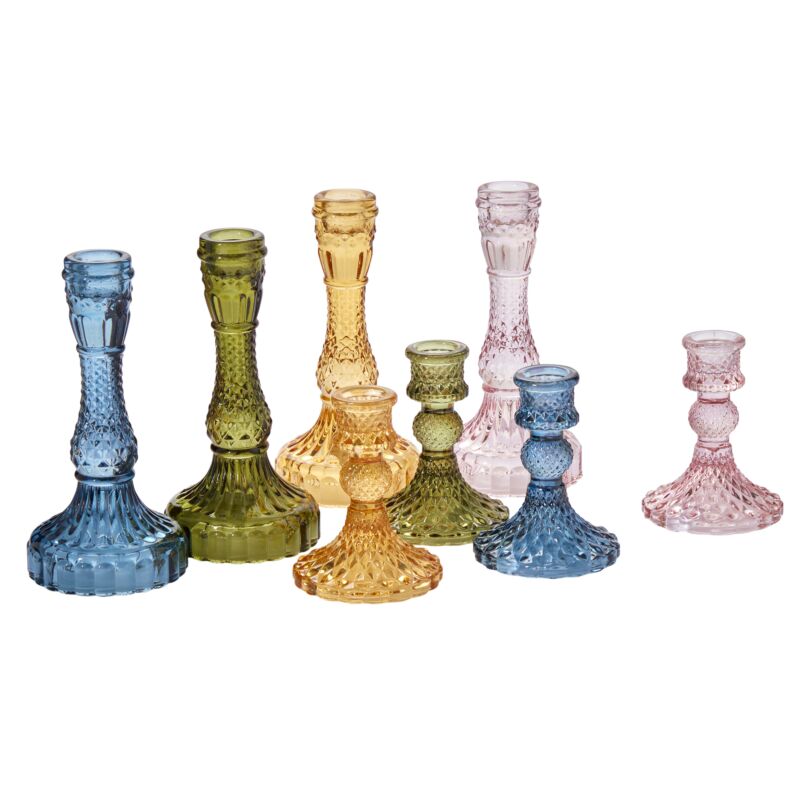 Glass Candlestick Tall - Merry PigletsAccent Decor