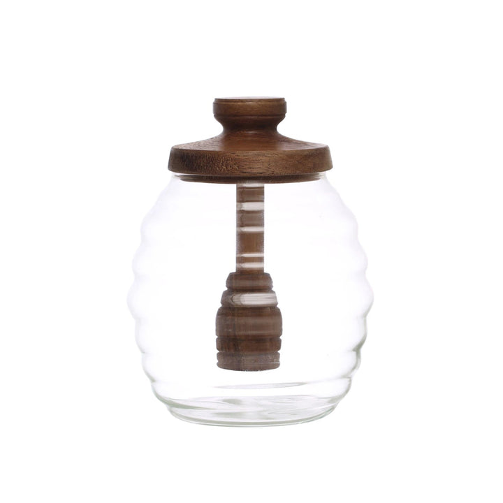 Glass Honey Jar w/ Dipper - Merry PigletsCreative Co - Op