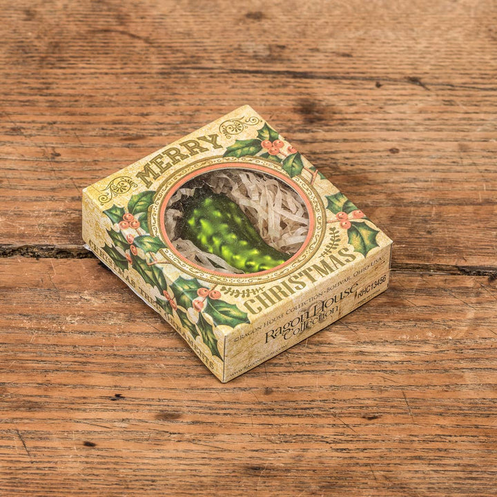 Glass Pickle Ornament - Merry PigletsRagon House