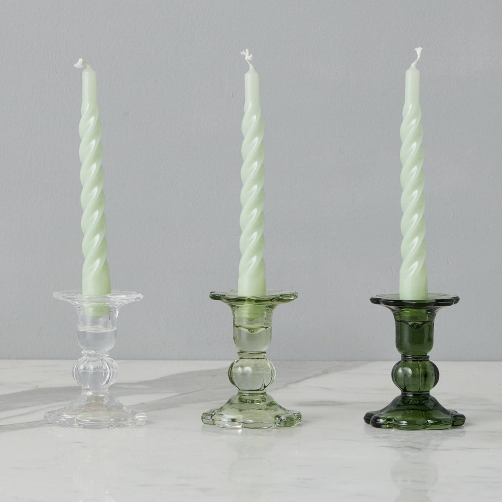 Glass Scalloped Candlestick - Merry PigletsetúHOME