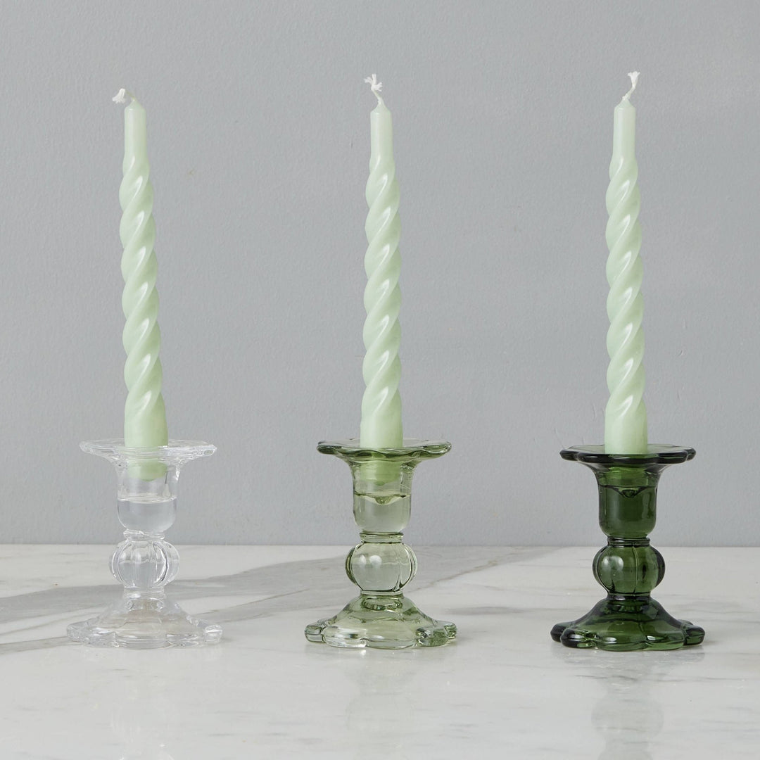 Glass Scalloped Candlestick - Merry PigletsetúHOME