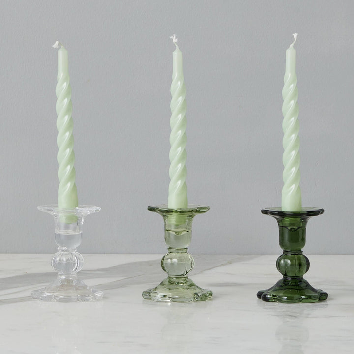 Glass Scalloped Candlestick - Merry PigletsetúHOME
