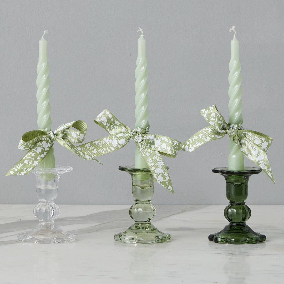 Glass Scalloped Candlestick - Merry PigletsetúHOME