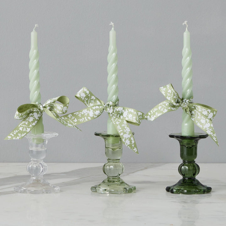 Glass Scalloped Candlestick - Merry PigletsetúHOME