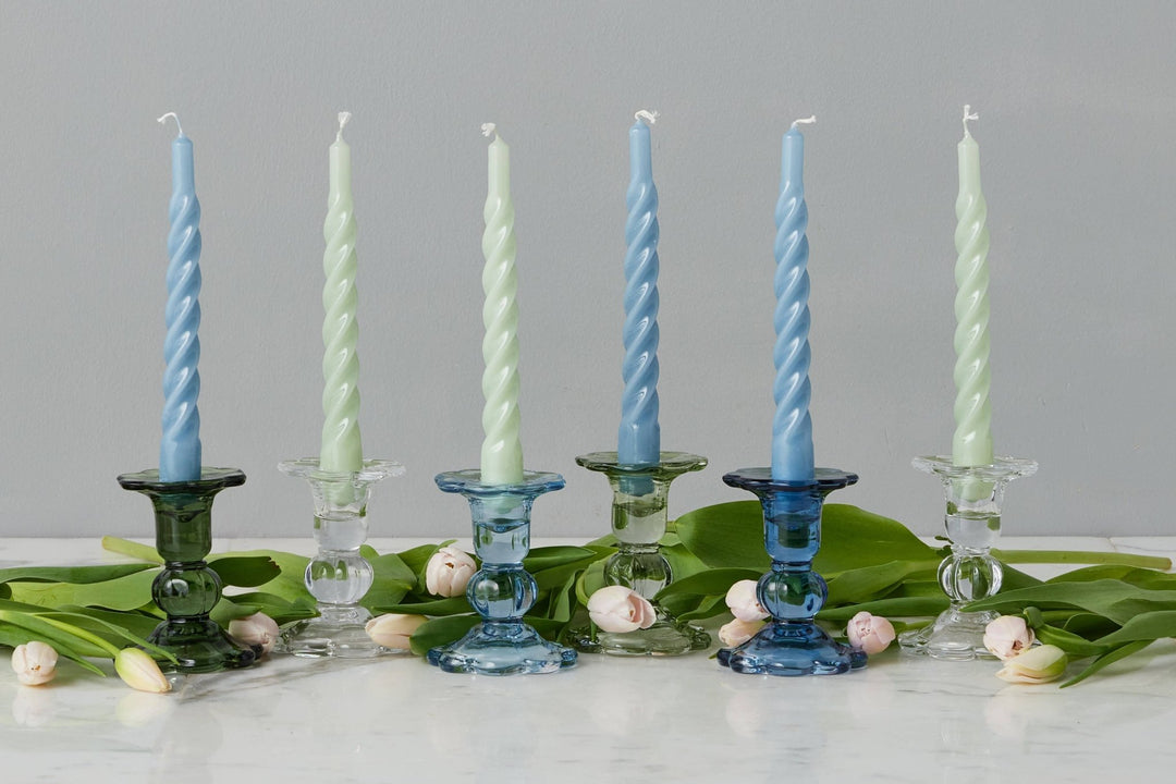 Glass Scalloped Candlestick - Merry PigletsetúHOME