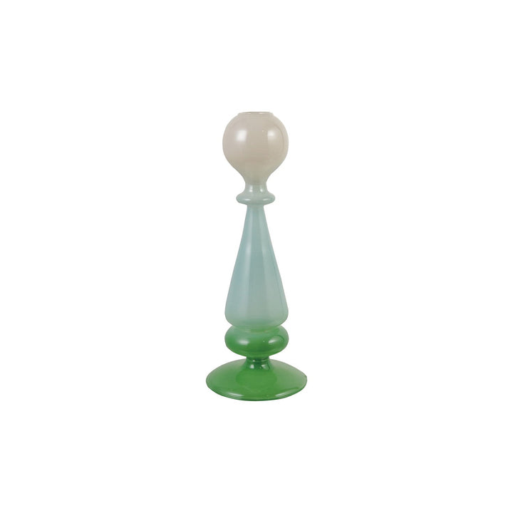 Glass Two-Tone Taper Holder - Merry PigletsCreative Co-Op