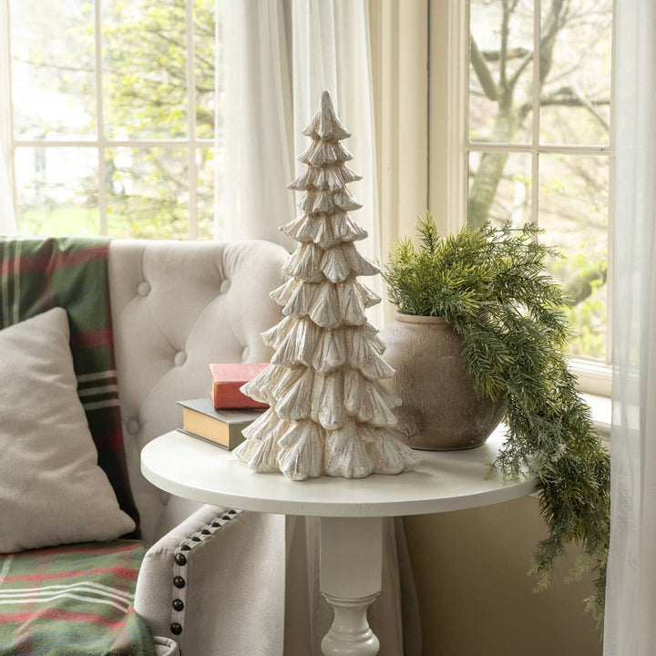 Glittered Cream Tree - 18" - Merry PigletsRagon House