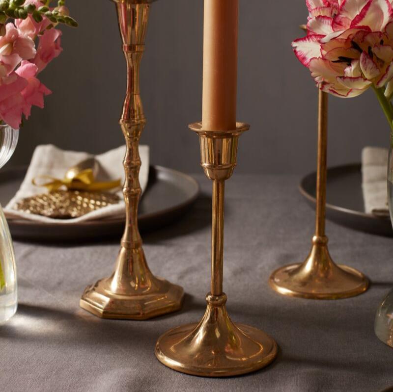 Gold Candlestick - Merry PigletsAccent Decor