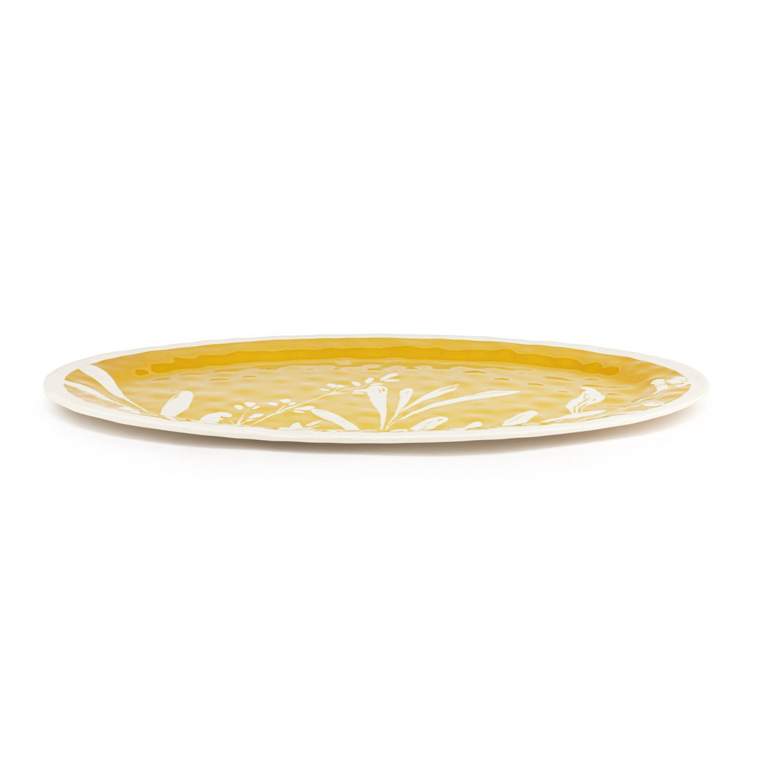 Gold Leaves Large Melamine Oval Platter - Merry PigletsDEMDACO