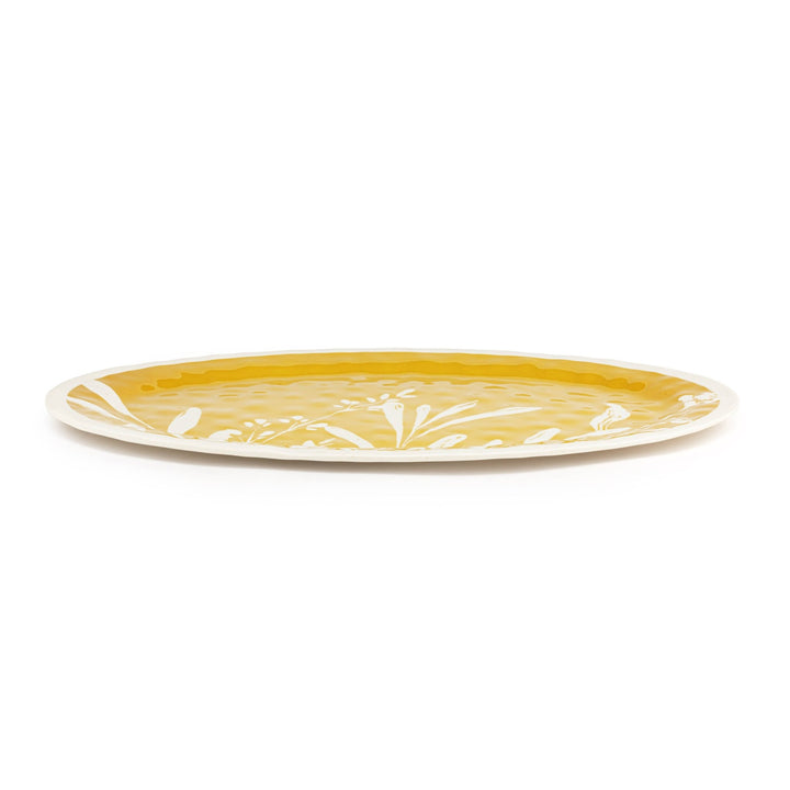 Gold Leaves Large Melamine Oval Platter - Merry PigletsDEMDACO