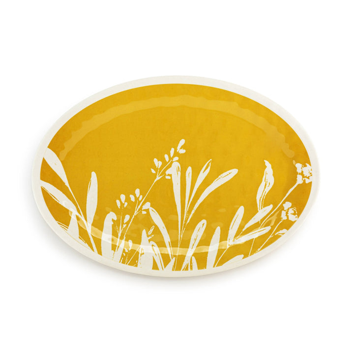Gold Leaves Large Melamine Oval Platter - Merry PigletsDEMDACO