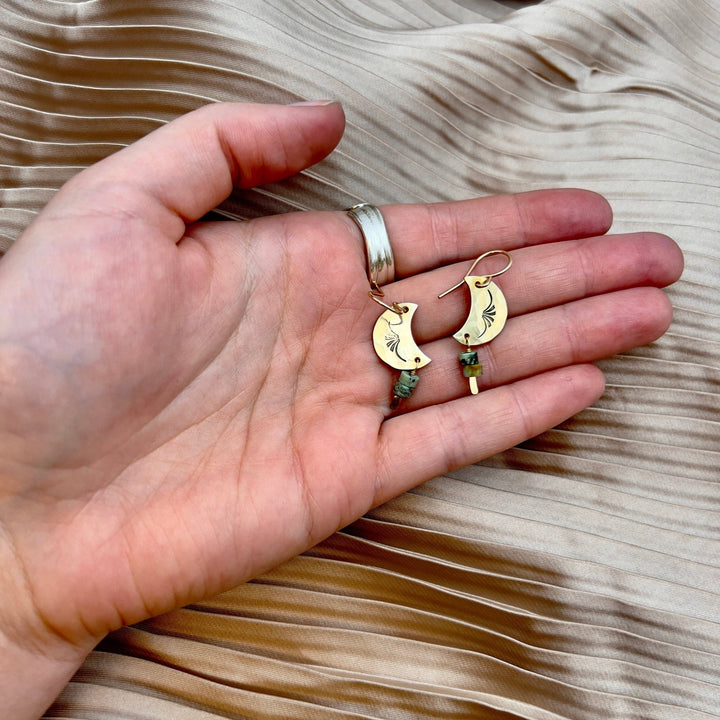 Gold Luna Earrings - Merry PigletsFluff Hardware