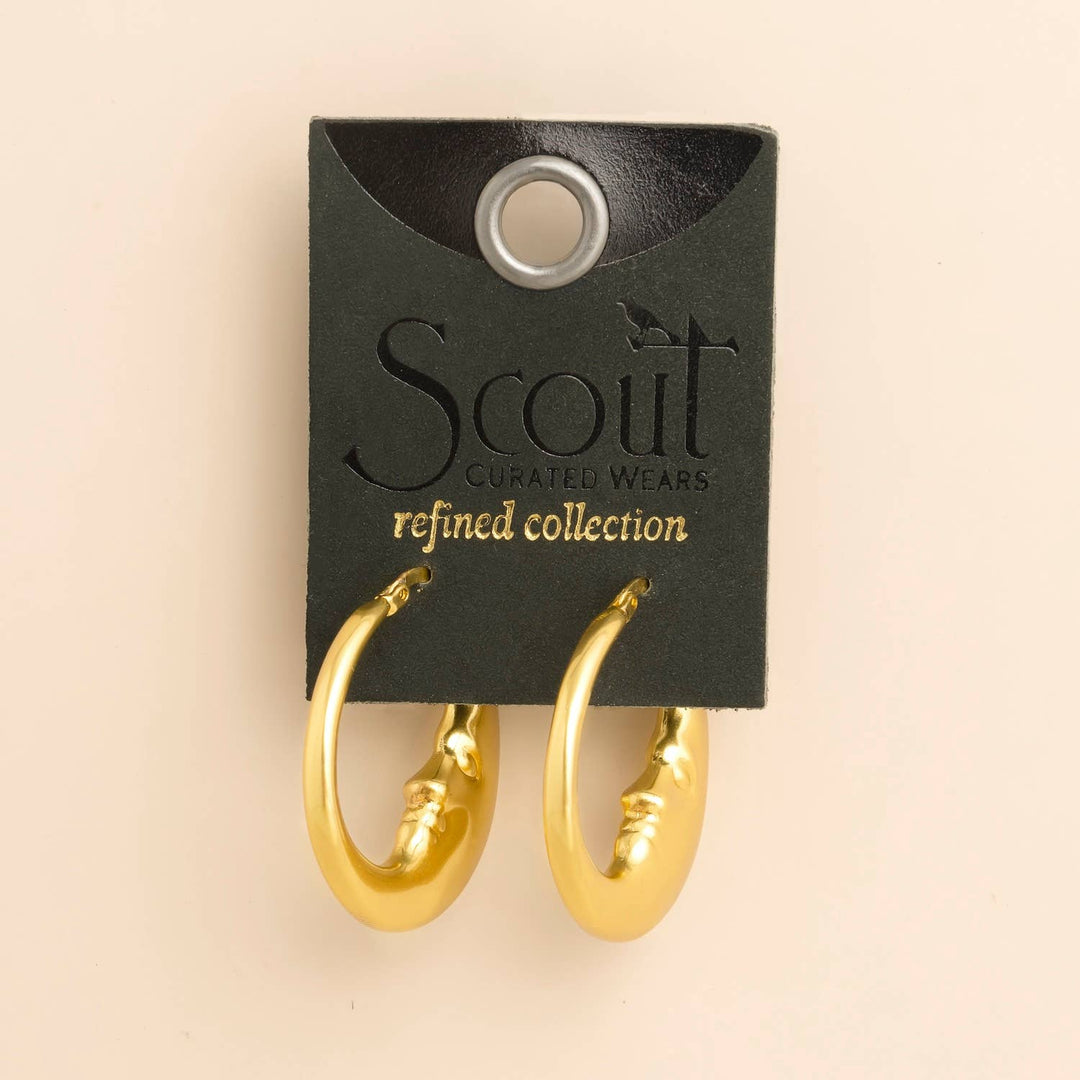 Gold Moon Hoop Earrings - Merry PigletsScout Curated Wears