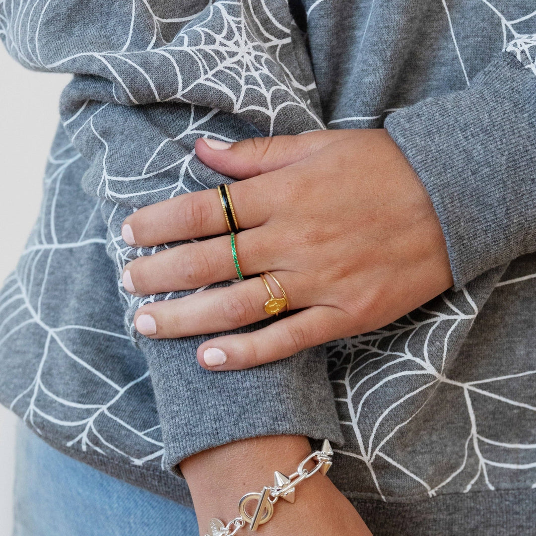 Gold Plate Half Eternity Ring: 7 - Merry PigletsLarissa Loden