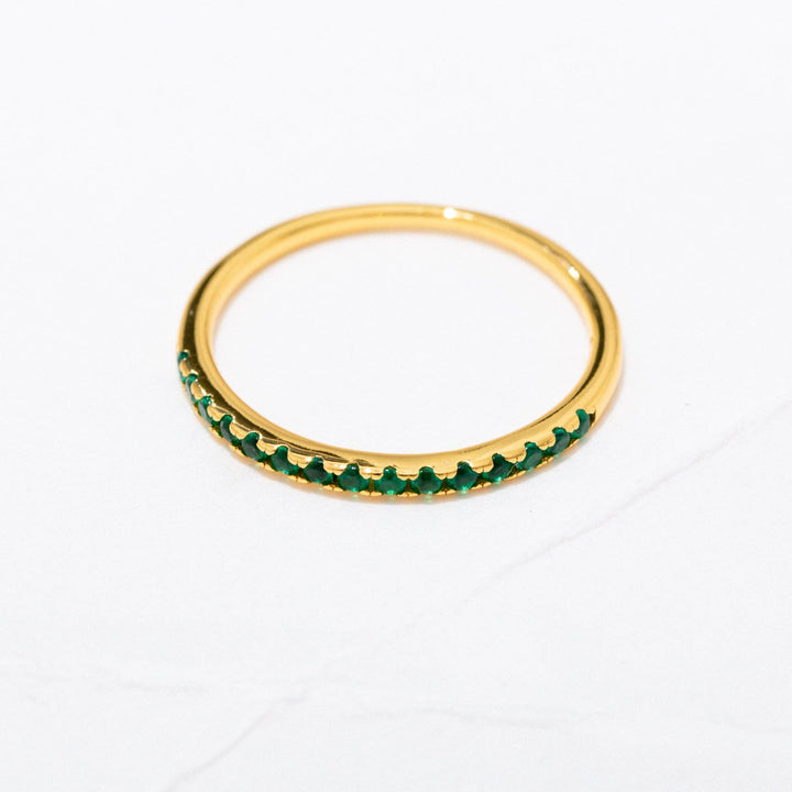 Gold Plate Half Eternity Ring: 7 - Merry PigletsLarissa Loden