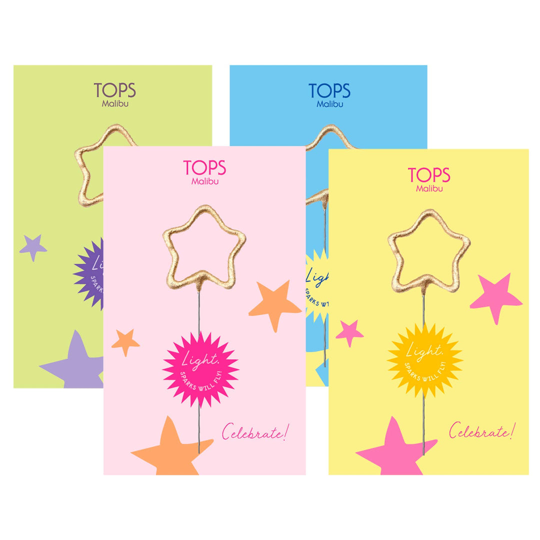 Gold Star Sparkler Celebrate Card - Merry PigletsTOPS Malibu