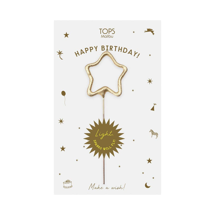Gold Star Sparkler Happy Birthday Greeting Card - Merry PigletsTOPS Malibu