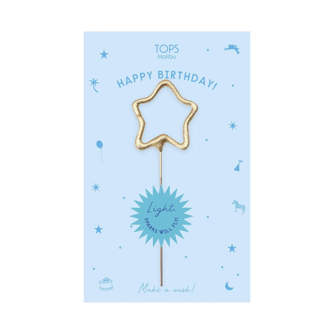 Gold Star Sparkler Happy Birthday Greeting Card - Merry PigletsTOPS Malibu