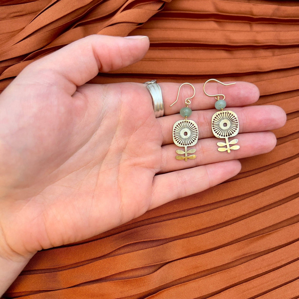 Gold Verdure Earrings - Merry PigletsFluff Hardware