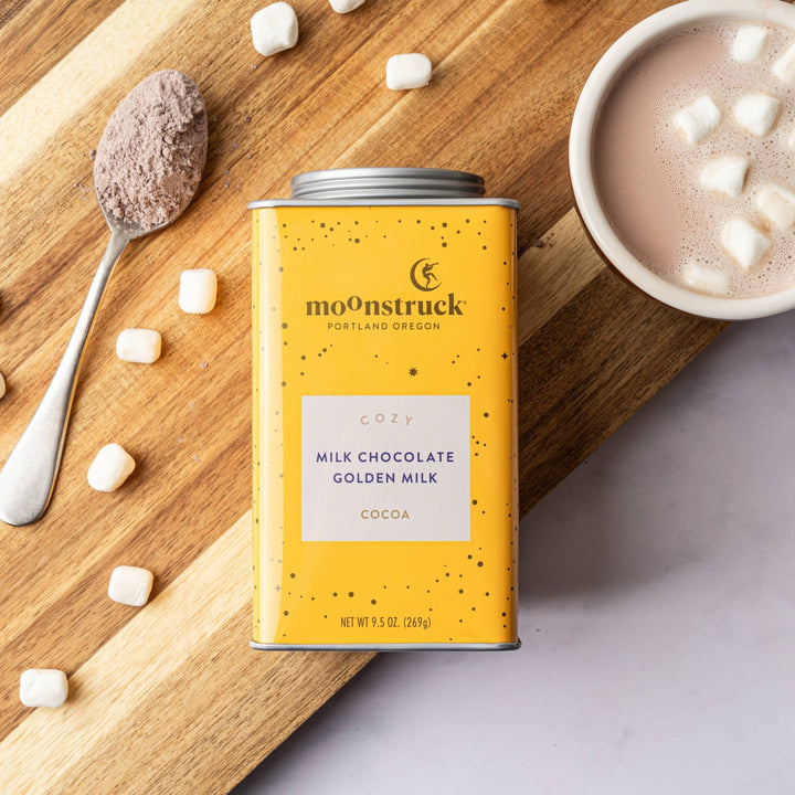 Golden Milk Chocolate Hot Cocoa - Merry PigletsMoonstruck Chocolate Co