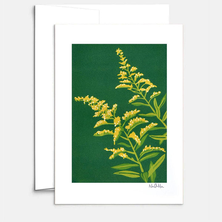 Goldenrod Greeting Card - Merry PigletsNan Onkka Prints