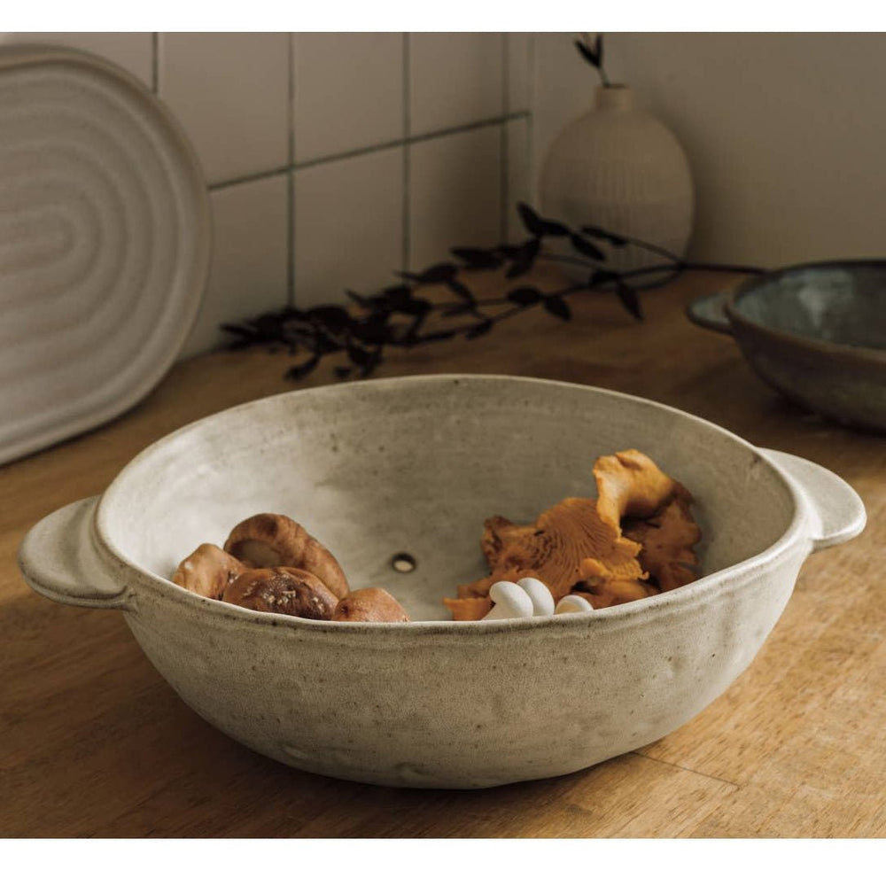 Gray Stoneware Fruit Bowl - Merry PigletsDanica Heirloom