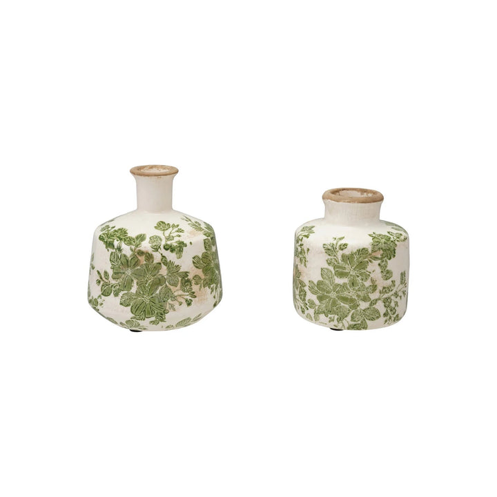 Green Botanical Floral Vase - Merry PigletsCreative Co-Op