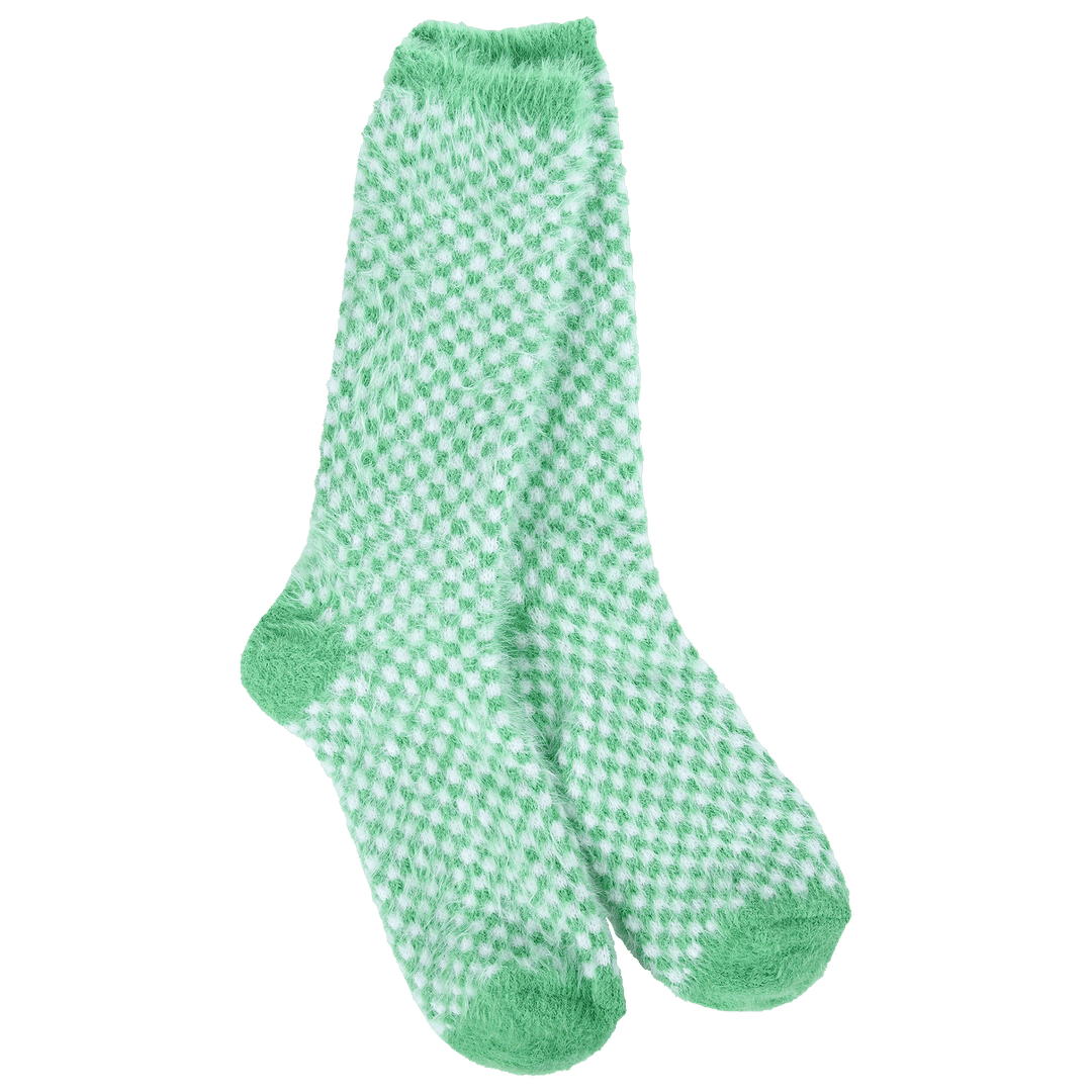Green Check Crew Socks - Merry PigletsWorld's Softest Socks