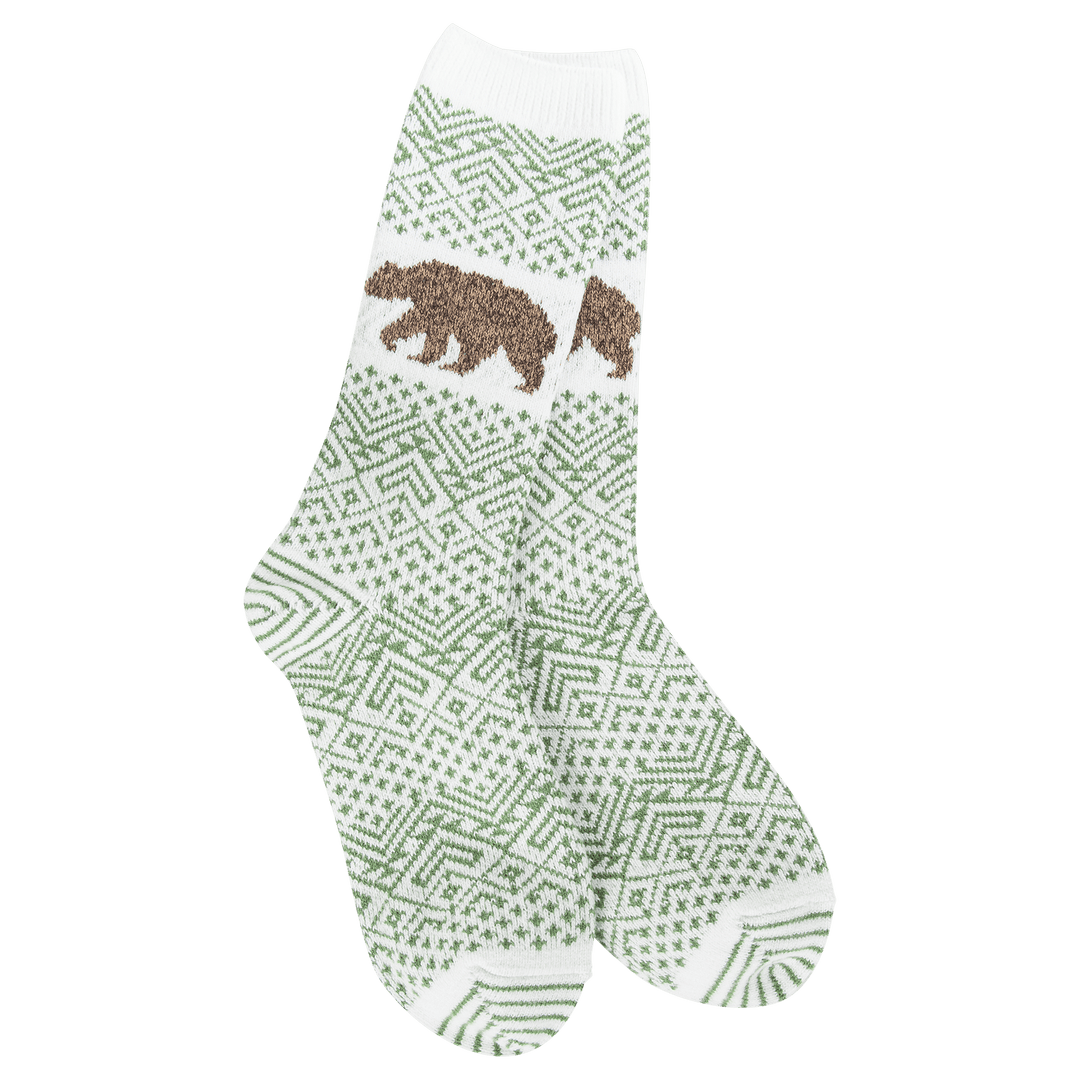 Green Nature Walk Crew Socks - Merry PigletsWorld's Softest Socks