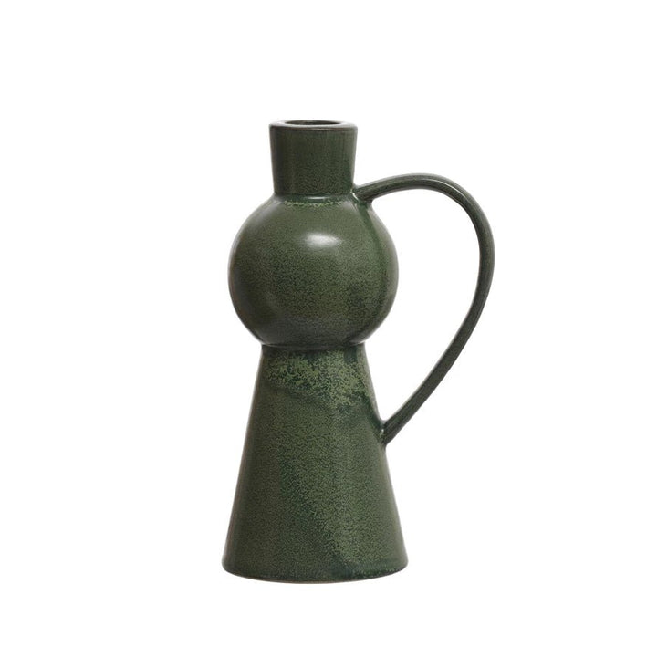 Green Taper Holder - Merry PigletsCreative Co - Op