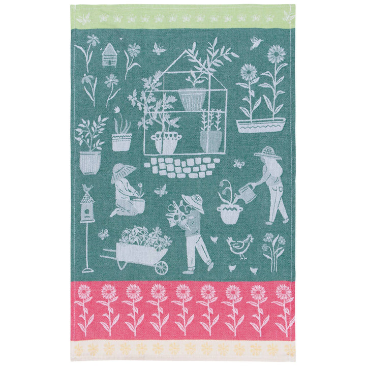 Green Thumb Jacquard Dishtowel - Merry PigletsNow Designs by Danica