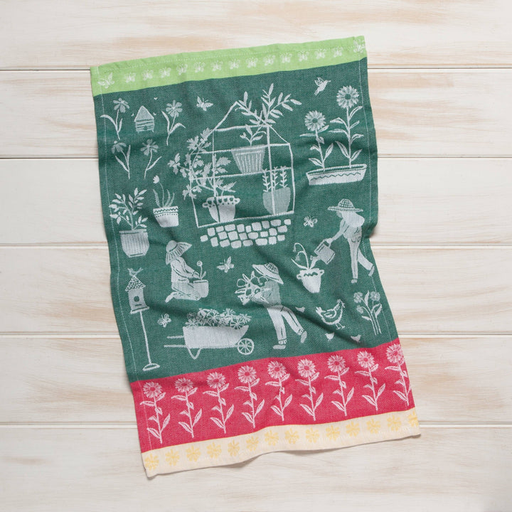Green Thumb Jacquard Dishtowel - Merry PigletsNow Designs by Danica