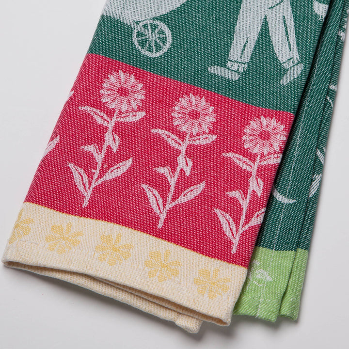 Green Thumb Jacquard Dishtowel - Merry PigletsNow Designs by Danica