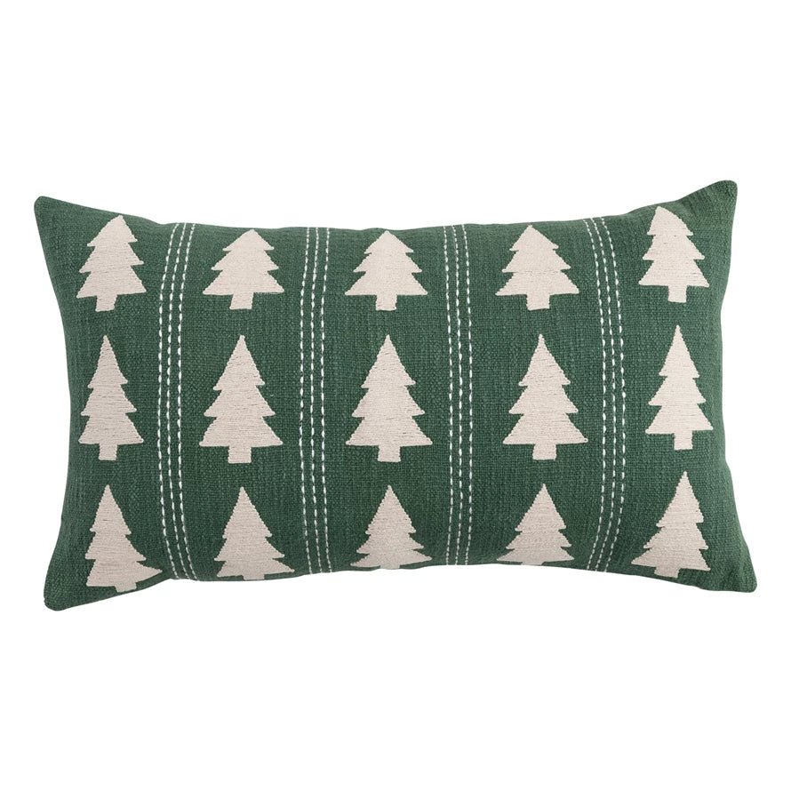Green Tree Lumbar Pillow - Merry PigletsCreative Co - Op