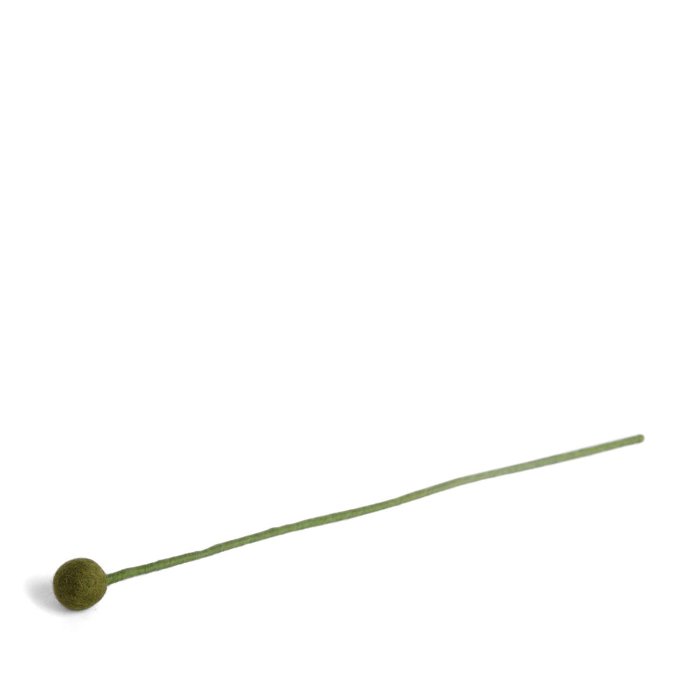 Green Wool Pom Flower Small - Merry PigletsGry and Sif