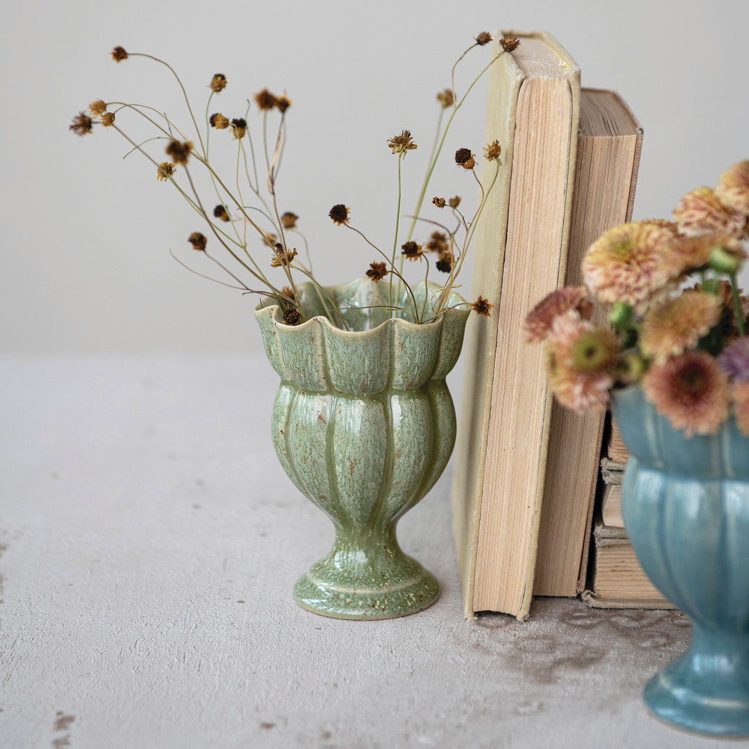 Scalloped Footed Vase