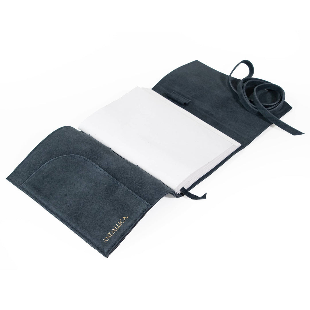 Grey Blue Suede Journal - Merry PigletsAndaluca