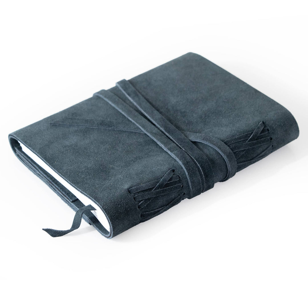 Grey Blue Suede Journal - Merry PigletsAndaluca