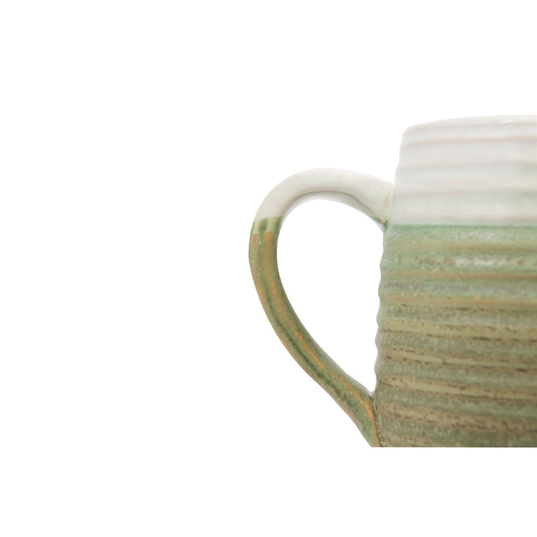Grooved Stoneware Mug - Merry PigletsCreative Co-Op