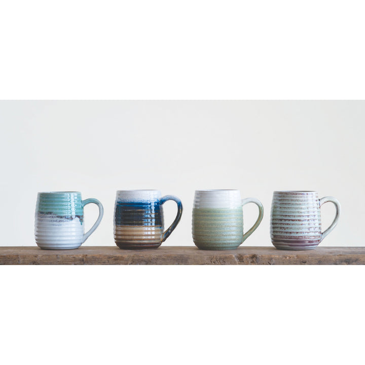 Grooved Stoneware Mug