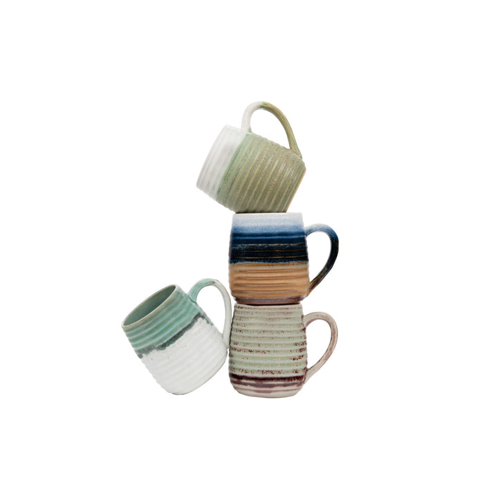 Grooved Stoneware Mug